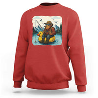 Funny Bigfoot Fishing Sweatshirt Sasquatch Sitting Rubber Duckie Cruise - Wonder Print Shop