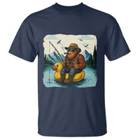 Funny Bigfoot Fishing T Shirt Sasquatch Sitting Rubber Duckie Cruise - Wonder Print Shop