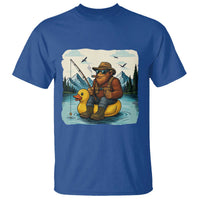 Funny Bigfoot Fishing T Shirt Sasquatch Sitting Rubber Duckie Cruise - Wonder Print Shop