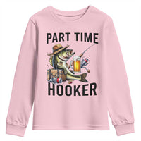 Part Time Hooker Youth Sweatshirt Funny Bass Fishing Beer Joke - Wonder Print Shop