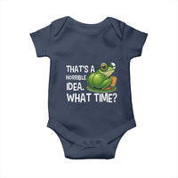 Thats A Horrible Idea What Time Baby Onesie Funny Frog Joke Meme - Wonder Print Shop