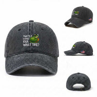 Thats A Horrible Idea What Time Washed Cotton Baseball Cap Funny Frog Joke Meme