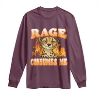 Cool Cheetah Long Sleeve Shirt Funny Range Consumes Me Sarcastic Wild Animal - Wonder Print Shop