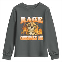 Cool Cheetah Youth Sweatshirt Funny Range Consumes Me Sarcastic Wild Animal - Wonder Print Shop