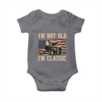 I'm Not Old I'm Classic Baby Onesie Vintage Distressed Big Rig 18 Wheeler Driver