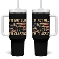I'm Not Old I'm Classic Tumbler With Handle Vintage Distressed Big Rig 18 Wheeler Driver