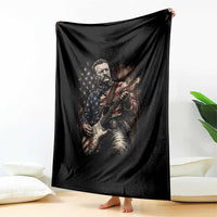 Teddy Roosevelt Playing Guitar 4th of July Throw Blanket
