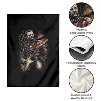 Teddy Roosevelt Playing Guitar 4th of July Garden Flag