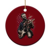 Teddy Roosevelt Playing Guitar 4th of July Ceramic Ornament