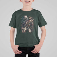 Teddy Roosevelt Playing Guitar 4th of July T Shirt For Kid