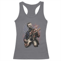Teddy Roosevelt Playing Guitar 4th of July Racerback Tank Top