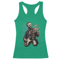 Teddy Roosevelt Playing Guitar 4th of July Racerback Tank Top