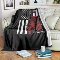 Classic Big Block Blower Throw Blanket Patriotic Racing Engine American Flag Christian Cross