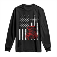 Classic Big Block Blower Long Sleeve Shirt Patriotic Racing Engine American Flag Christian Cross