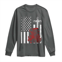 Classic Big Block Blower Long Sleeve Shirt Patriotic Racing Engine American Flag Christian Cross