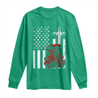 Classic Big Block Blower Long Sleeve Shirt Patriotic Racing Engine American Flag Christian Cross