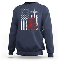 Classic Big Block Blower Sweatshirt Patriotic Racing Engine American Flag Christian Cross