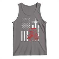Classic Big Block Blower Tank Top Patriotic Racing Engine American Flag Christian Cross