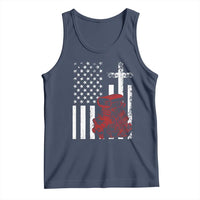 Classic Big Block Blower Tank Top Patriotic Racing Engine American Flag Christian Cross