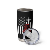 Classic Big Block Blower Tumbler Cup Patriotic Racing Engine American Flag Christian Cross