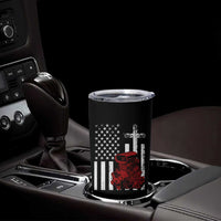 Classic Big Block Blower Tumbler Cup Patriotic Racing Engine American Flag Christian Cross