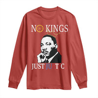 Martin Luther King Jr Long Sleeve Shirt No Kings Just Justice - Wonder Print Shop