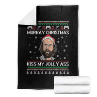 Stranger Christmas Throw Blanket Santa Murray Kiss My Jolly Ass - Wonder Print Shop