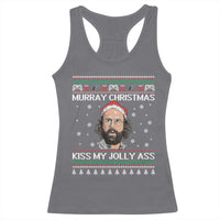 Stranger Christmas Racerback Tank Top Santa Murray Kiss My Jolly Ass - Wonder Print Shop