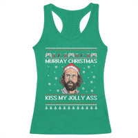 Stranger Christmas Racerback Tank Top Santa Murray Kiss My Jolly Ass - Wonder Print Shop