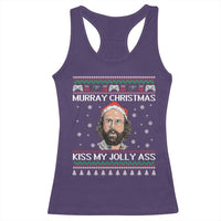 Stranger Christmas Racerback Tank Top Santa Murray Kiss My Jolly Ass - Wonder Print Shop