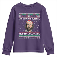 Stranger Christmas Youth Sweatshirt Santa Murray Kiss My Jolly Ass - Wonder Print Shop