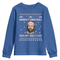 Stranger Christmas Youth Sweatshirt Santa Murray Kiss My Jolly Ass - Wonder Print Shop
