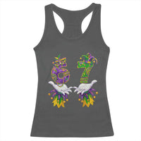 67 Mardi Gras Meme Racerback Tank Top Funny Six Seven Hand Carnival Trendy