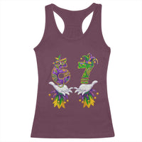 67 Mardi Gras Meme Racerback Tank Top Funny Six Seven Hand Carnival Trendy