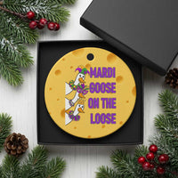 Funny Mardi Gras Ceramic Ornament Louisiana Carnival Silly Goose Festival