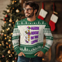 Funny Mardi Gras Ugly Christmas Sweater Louisiana Carnival Silly Goose Festival