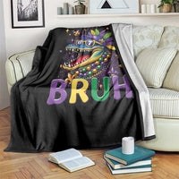 67 Mardi Gras Throw Blanket Funny Alligator Six Seven Bruh Meme