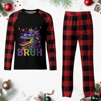 67 Mardi Gras Plaid Pajama Set Funny Alligator Six Seven Bruh Meme