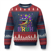 67 Mardi Gras Ugly Christmas Sweater Funny Alligator Six Seven Bruh Meme