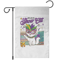 Cute Mardi Gras Cat Garden Flag The Life Of The Showgirl