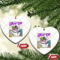 Cute Mardi Gras Cat Ceramic Ornament The Life Of The Showgirl