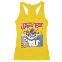 Cute Mardi Gras Cat Racerback Tank Top The Life Of The Showgirl
