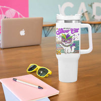Cute Mardi Gras Cat Tumbler With Handle The Life Of The Showgirl
