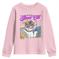 Cute Mardi Gras Cat Youth Sweatshirt The Life Of The Showgirl