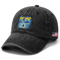 But Why Penguin Washed Cotton Baseball Cap Starry Night Van Gogh Nihilist Penguin Hiking