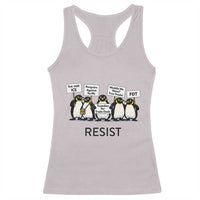 Penguins Resist Racerback Tank Top Nihilist Penguin Anti-Government Meme