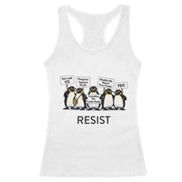 Penguins Resist Racerback Tank Top Nihilist Penguin Anti-Government Meme