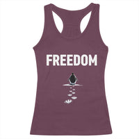 Penguin Freedom Racerback Tank Top Funny Nihilist Penguin Hiking Mountains