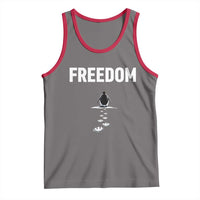 Penguin Freedom Tank Top Funny Nihilist Penguin Hiking Mountains