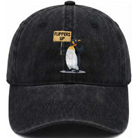Penguins Resist Washed Cotton Baseball Cap Flippers Up Protest